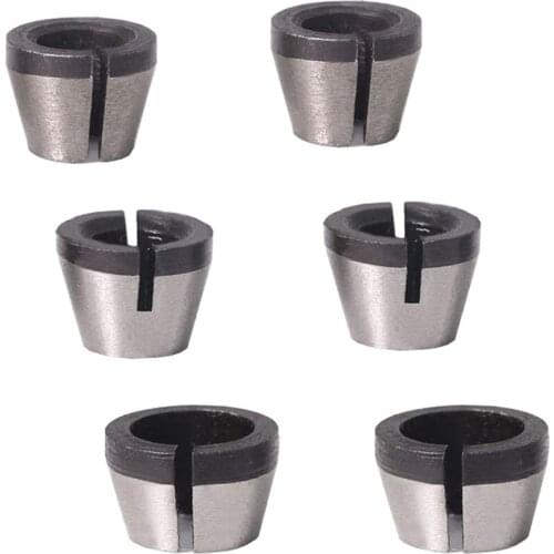 ABSF 6Pcs High Precision 6mm 6.35mm 8mm Router Collet Chuck Adapter for Engraving Trimming Machine