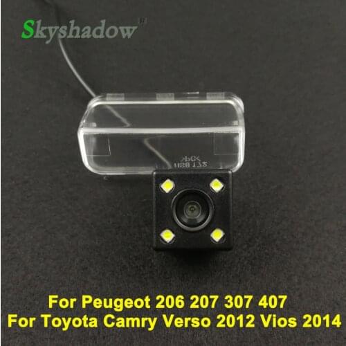 Car CCD Night Vision 4LED Backup Rear View Camera Waterproof For Peugeot 206 207 307 407 Sedan Toyota Camry Verso 2012 Vios 2014