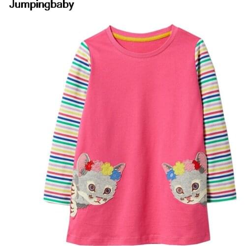 2021 Kids Dresses For Girls Animals Dress Spring Vestidos Robe Fille Baby Girl Clothing Sukienki Dla Dziewczynek Roupa Menina