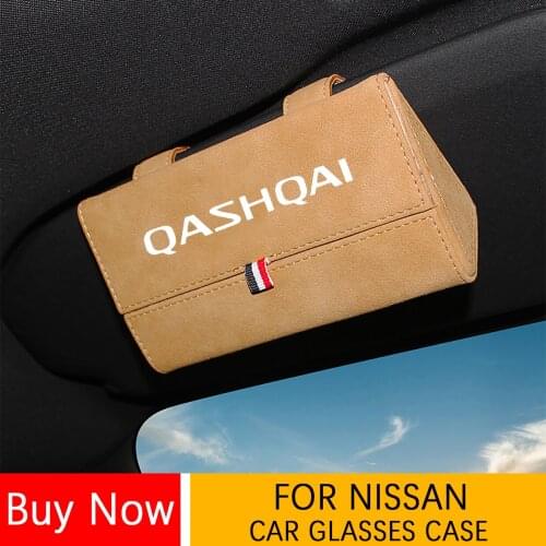 FOR NIssan SYLPHY SUNNY STAGEA SKYLINE SENTRA QASHQAI X-TRAIL TITAN TIIDA Car Sun Visor Glasses Case Auto Organizer Storage Box