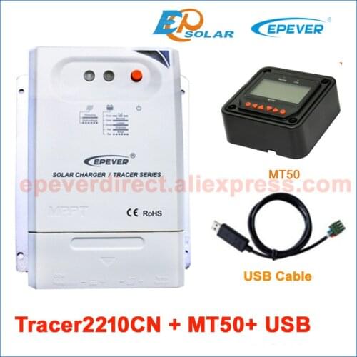 EPSolar EPEVER MPPT solar controller charger 20A battery regulator Tracer2210CN 20A 20amps USB cable and MT50 Meter