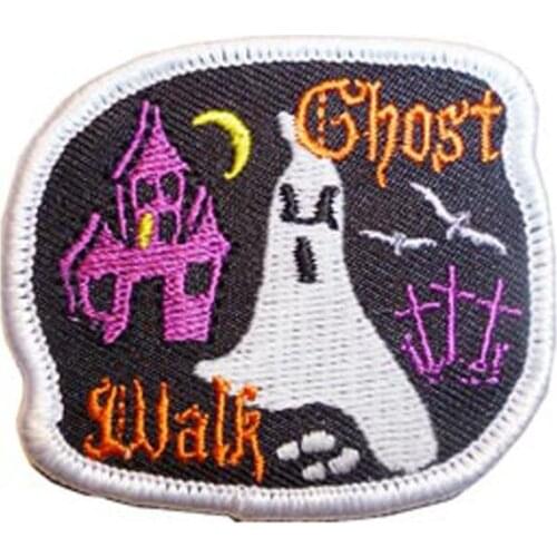 Halloween Ghost Embroidery Patches Made by Twill with Heat Cut and PVC Backing Welcome Customized MOQ50pcs free shipping