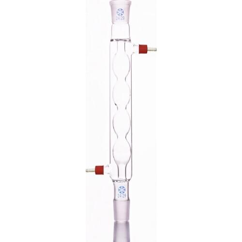 Allihn condenser 400mm 24/29,Condensation length 400mm,Condenser Allihn with bulbed inner tube,Removable small nozzle joint