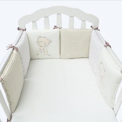 Hot Sale 6Pcs/Lot Baby Bed Bumper in the Crib Cot Bumper Baby Bed Protector Crib Bumper Newborns Toddler Bed Bedding Set