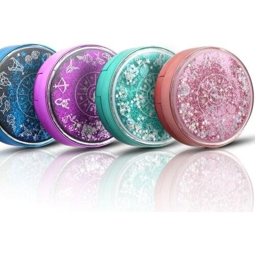 Cute Fashion Contact Lens Case,Portable Travel Glitter Luxury Bling Stars Liquid Quicksand Contact Lens Cases Eye Care Set