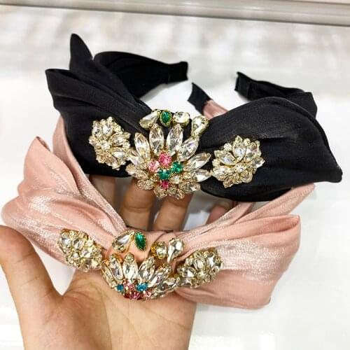 Fashion Hair Accessories For Girls,Headband With Large Bow Pearls,Hairband Non-slip Prongs,Turban Hair accessories