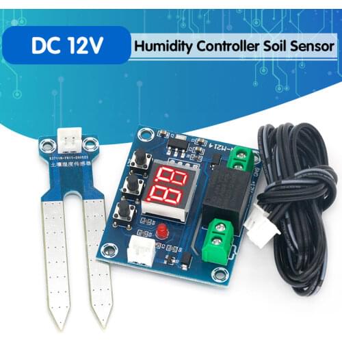 XH-M214 Humidity Controller Soil Sensor Module 20-99%RH Precise Automatic Control Irrigation System Red Digital Display