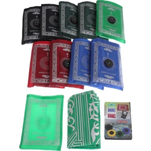 Muslim Prayer Rug Polyester Portable Braided Mats In Pouch Mat Blanket