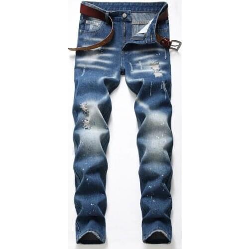 Mens Solid Color Jeans 2020 New Fashion Slim Pencil Pants Streetwear Slim Hiphop Jeans Men