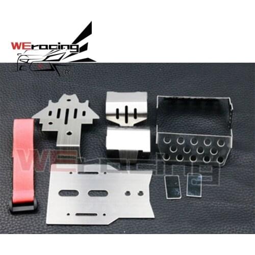 Six-in-One TRX4 Stainless Steel Chassis Armor Set Axle Protector Plate for 1/10 RC Crawler TRX-4 Metal Upgrade Parts