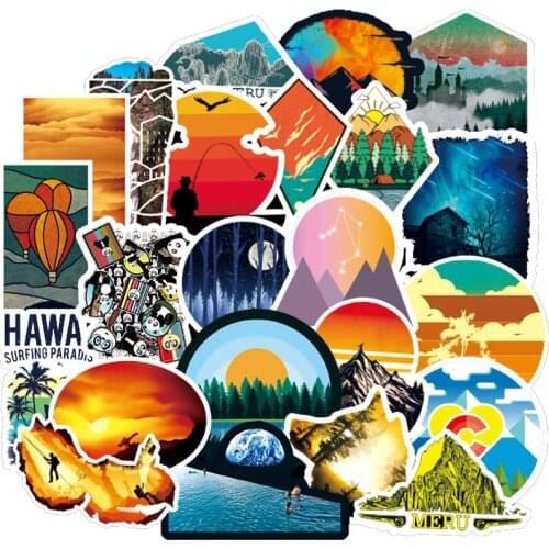 50pcs Pack Vsco Stickers Travel Animals Pattern For Kids on the Laptop Fridge Skateboard Luggage Suitcase Waterproof Sticker