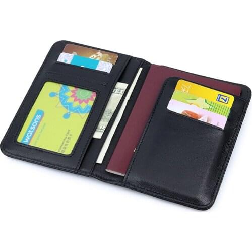 Passport Cover Soft Genuine Leather card Holder ID Bank Credit Card Bag for Men Sheep Leather Knitting Women Card Holder wallet