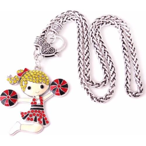 Wholesale most popular cheerleader girls jewellery pendant necklaces in Mothers Day