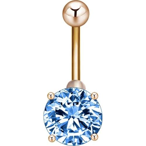 Piercing Navel Surgical Steel Single Rhinestone Belly Button Rings Body