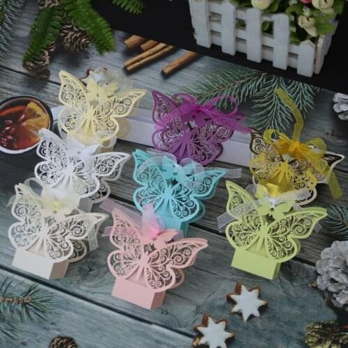 20pcs/set butterfly Shape Gift Box for Wedding Party Baby Shower Decoration Candy Paper Boxes