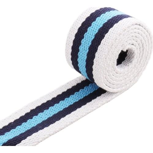 38mm Cotton Webbing Blue White Striped Ribbon Bag Belts Totes Belts Tape Bag lanyard webbing Handle Belting Purse Straps Webbing