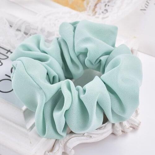 New Women Solid Flower Hair Scrunchies Headwear Ponytail Holder Hair Ties Ropes Elastic Hair Bands Large intestine