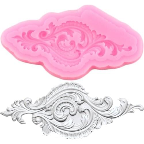 Baroque Scroll Relief Border Silicone Mold DIY Cupcake Topper Fondant Cake Decorating Tools Candy Clay Chocolate Gumpaste Moulds