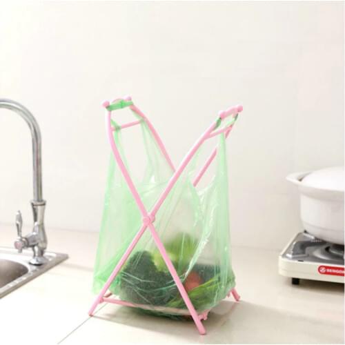 Yooap New Kitchens Convenient Trash Bag Rack Foldable Landing Garbage Bag Holder Storage Hanging Rubbish Bag Storage Trash Rack