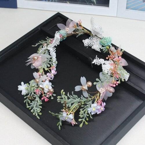 Bridal tiara mori fairy beauty flower hairband heaband for women garland for girls hair accessories