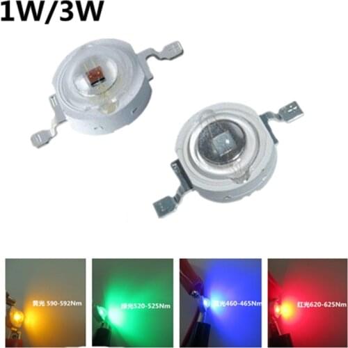 10Pcs 1W 3W High Power LED Bulb Red/Deep Red/Green/Blue/Yellow/ Light Taiwan Epistar Chip For DIY Spotlight Downlight