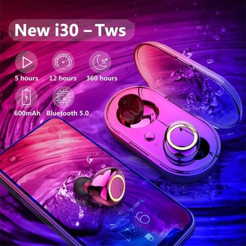 I30 TWS Fingerprint Touch Bluetooth Earphones With Charging Box HD Stereo Wireless Headphones Noise Cancelling Gaming Headset