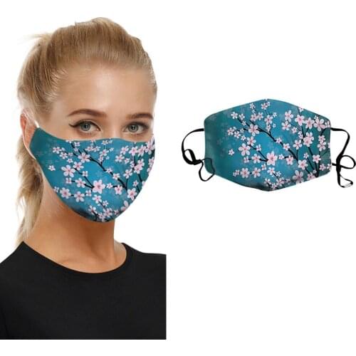 High Quality Floral Print Face Maskswashable And Reusable Double Layer Dustproof Fashion Face Masks Halloween Mask Cosplay Hot