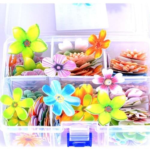 100PC Butterfly Flower Shape Cake Baking Decoration Glutinous Edible Rice Wafer Paper Cake Dessert Toppers Birthday Party Supply