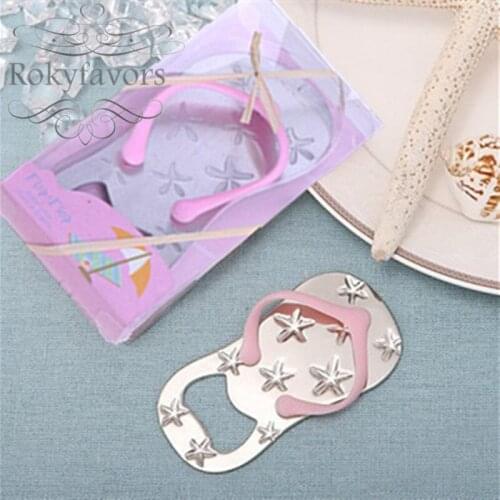 100PCS SeaStar Flip Flop Bottle Opener Beach Theme Wedding Favors Event Keepsake Engagement Vintage Party Gifts
