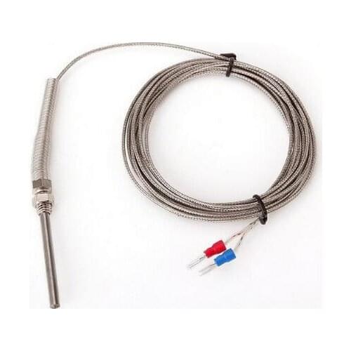 2pcs 3 Meter 2 Meter High Temperature -100~1250 C Thermocouple K type 100mm Probe Sensors Stainless Steel Multimeter Accessory