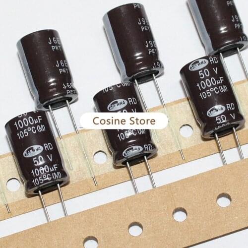 20pieces/lot Electrolytic Capacitor SAMWHA 1000uf 50v RD Series 12.5X20mm 50v1000uf