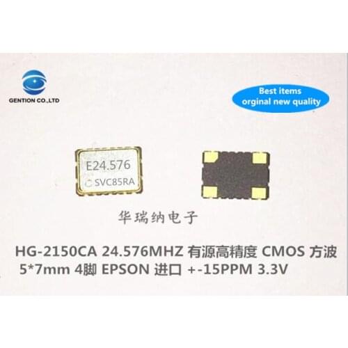 5pcs 100% new and orginal 3.3V high precision CMOS 15ppm 24.576M 5X7mm 7050 24.576MHZ active crystal