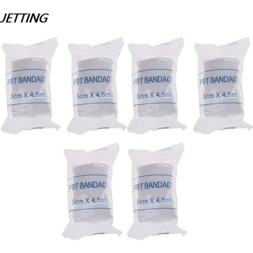 6 rolls/lot 5cmx4.5m PBT Elastic Bandage First Aid Kit Gauze roll Wound Dressing Medical Nursing Emergency Care Bandage