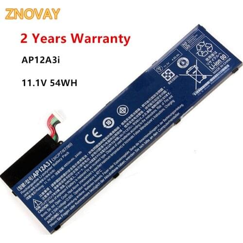 ZNOVAY Laptop Battery AP12A3i For Acer Iconia W700 Aspire Timeline Ultra U M3-581TG M5-481TG AP12A3i AP12A4i 11.1V 4850mAh/54WH