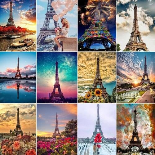 Diamond Mosaic Full Square/Round Tower Landscape Diamond Embroidery 5D DIY Diamond Painting Mosaic Home Decoration Gift