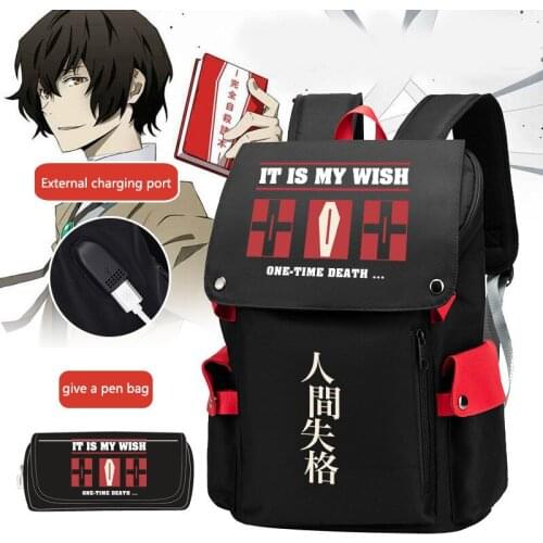 Anime Bungou Stray Dogs Backpack College School Rucksack Book Bags for Student GIrls Boys Casual Travel Bag