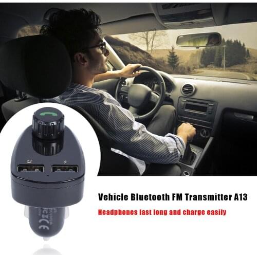 A13 Bluetooth Handsfree Car Kit FM Transmitter MP3 Music Player USB Charger Call Echo Cancellation and Noise Reduction CVC