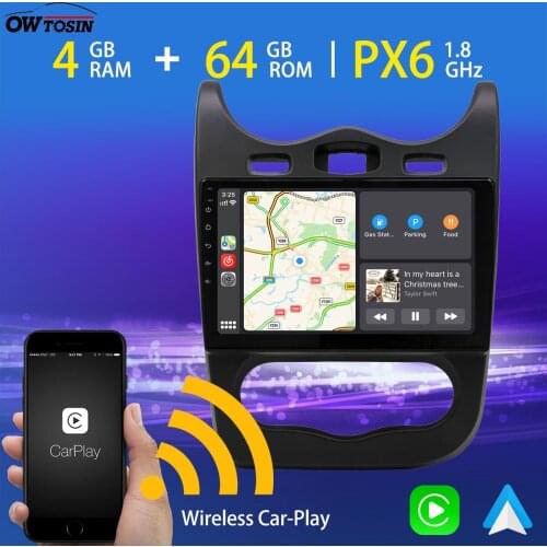 10.1" Android 10 PX6 4GB+64GB Car Multimedia Player For Renault Sandero Stepway GT 2013 2014 GPS Radio Wireless Carplay TDA7850