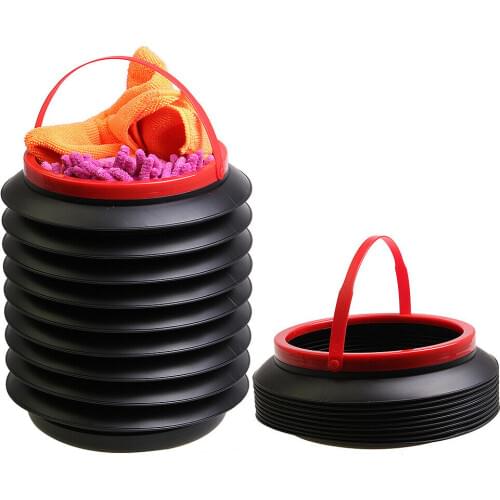 Car Trash Bin Can Mini Storage Bag Box Portable Outdoor Fishing Retractable Folding Water Bucket Rubbish Garbage Dust Holder