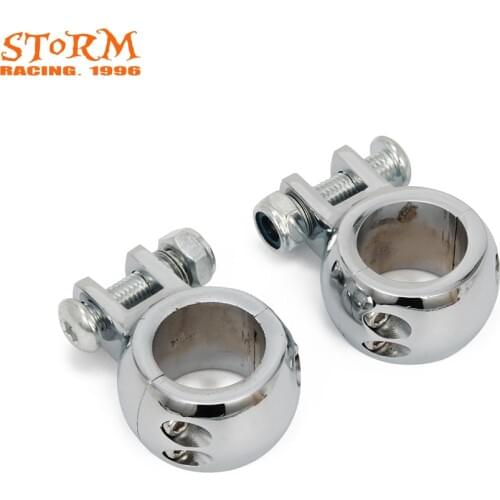 Black and Chrome 1-1/4" 32MM Engine Crash Clamp Bar Highway Foot Peg Mount Bracket For Harley 1984-2017 84 85 86 00 01 15 16 17