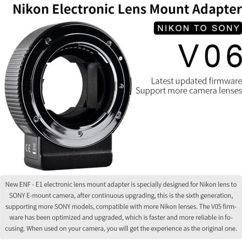COMMLITE CM-ENF-E1 PRO Electronic Auto-Focus Lens Mount Adapter for Nikon Tamron Sigma F Mount Lens to Sony E Mount Camera
