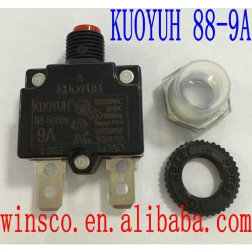88-9A Red button Waterproof cap 100% NEW KUOYUH CIRCUIT BREAKER 88 SERIES 9A