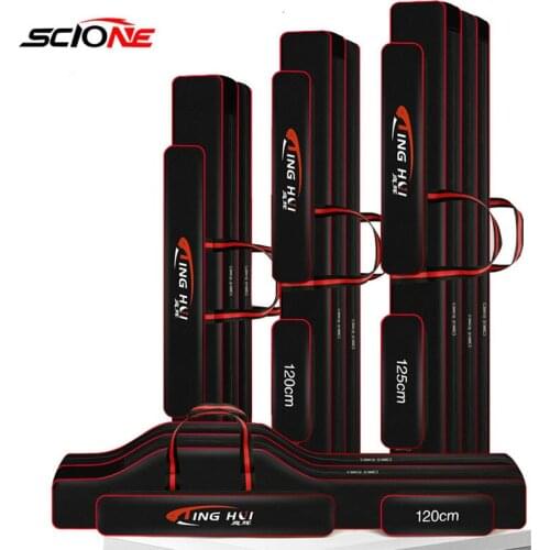 Multi-purpose Fishing Bag Fishing Rod Carrier Thickening Oxford Fishing Pole Tools Storage Case Fishing Gear Organizer X507G