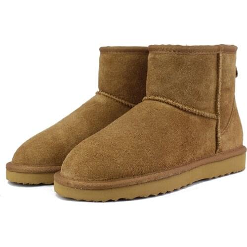 UVWP New Fashion Australia Classic Men Snow Boots Top Quality Genuine Leather Ankle Boots Warm Winter Boots Mens Shoes