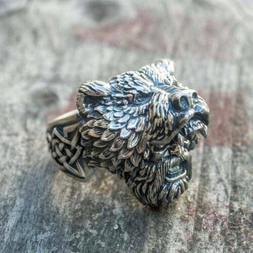 Mens Celtics Viking Stainless Steel Ring Nordic Bear Warrior Biker Rings Vikings Jewelry
