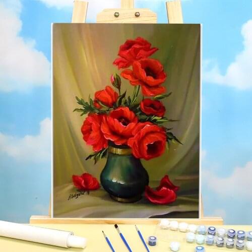 Flower Vase DIY Painting By Numbers Complete Kit Acrylic Paints 50*70 Paiting By Numbers Home Decoration For Handiwork