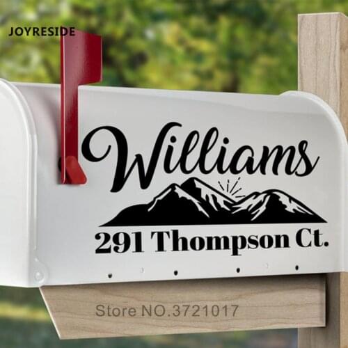 Mailbox Sticker Mountains Pattern Custom Name Personalized Any Address Name Art Designs Mailbox Stickers Decal Vinyl Mural M440