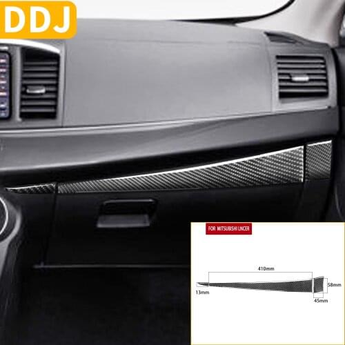 For Mitsubishi Lancer EVO X MR 2008-2015 Co-pilot Storage Carbon Fiber Sticker Strips Glove Box Trim Cover Auto Car Accessories