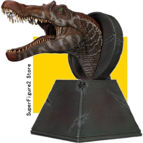 Nanmu Dinosaur Dragon Spinosaurus Supplanter Head Busts Statue With Magnet Classic Toys For Boys Animal Model