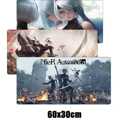 NieR Automata Mouse pad Gamer 60x30cm Big Keyboard pad Locking Edge Durable Rubber Gaming Mousepad Laptop Notebook Desk Mat